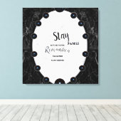 Grafische kaart met witte en zwarte marmer canvas afdruk (Insitu (Houten vloer))