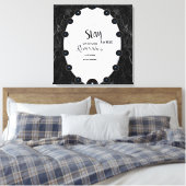 Grafische kaart met witte en zwarte marmer canvas afdruk (Insitu (Slaapkamer))