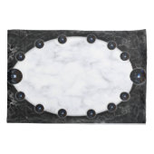 Grafische kaart met witte en zwarte marmer kussensloop (Achterkant)