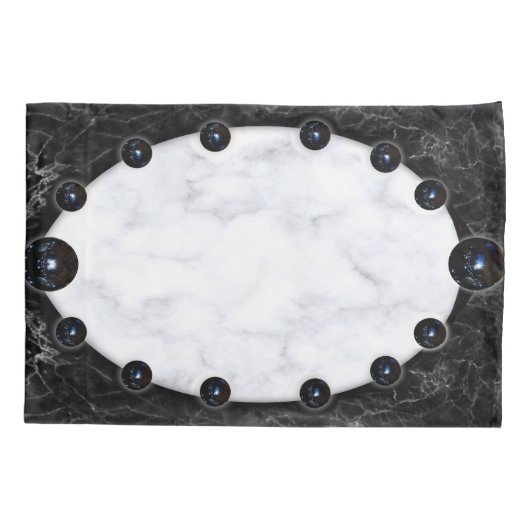 Grafische kaart met witte en zwarte marmer kussensloop (Achterkant)