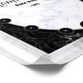 Grafische kaart met witte en zwarte marmer poster (Hoek)