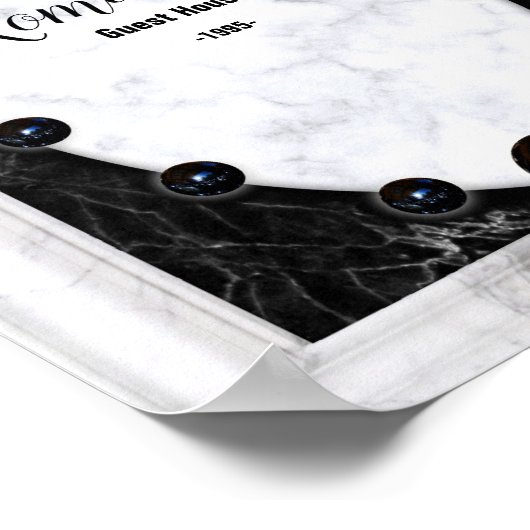 Grafische kaart met witte en zwarte marmer poster (Hoek)