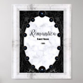 Grafische kaart met witte en zwarte marmer poster (Voorkant)