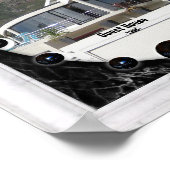 Grafische kaart met witte en zwarte marmer poster (Hoek)