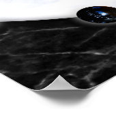 Grafische kaart met witte en zwarte marmer poster (Hoek)