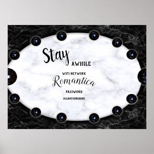 Grafische kaart met witte en zwarte marmer poster (Voorkant)