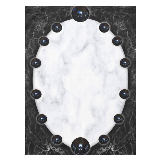 Grafische kaart met witte en zwarte marmer tafelkleed (Voorkant)