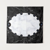 Grafische kaart met witte en zwarte marmer wandkleed (Voorkant (horizontaal))