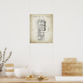 Grafische kaart Patent Poster (Keuken)
