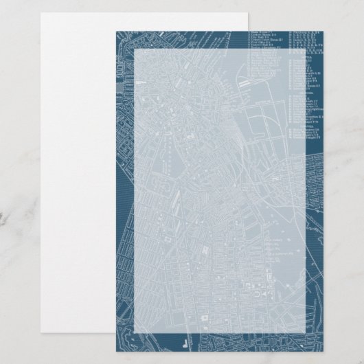 Grafische kaart van Boston (Voorkant / Achterkant)