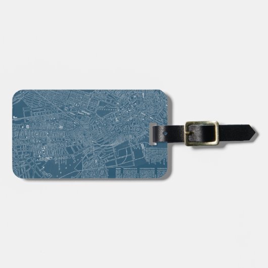 Grafische kaart van Boston Bagagelabel (Voorkant horizontaal)