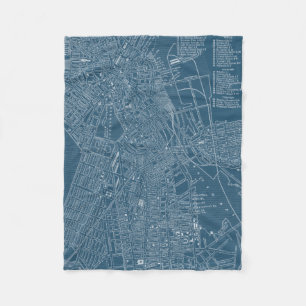Grafische kaart van Boston Fleece Deken