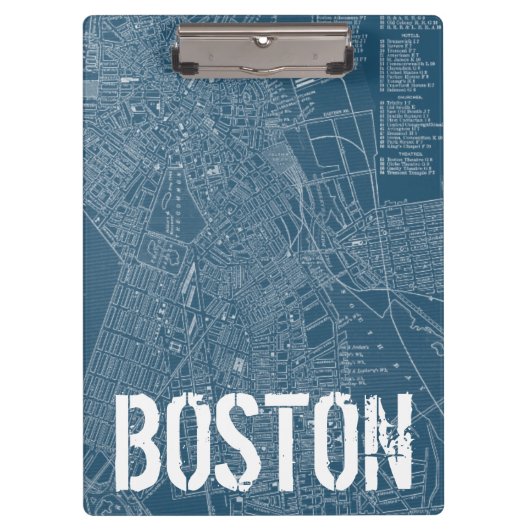 Grafische kaart van Boston Klembord (Voorkant)