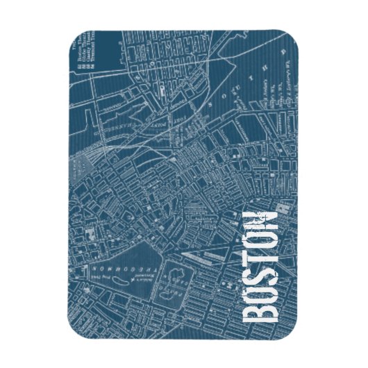 Grafische kaart van Boston Magneet (Verticaal)