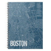 Grafische kaart van Boston Notitieboek (Voorkant)