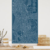 Grafische kaart van Boston Poster (Keuken)