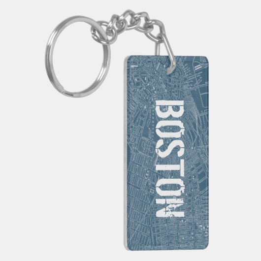 Grafische kaart van Boston Sleutelhanger (Voorkant Links)
