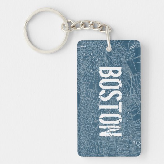Grafische kaart van Boston Sleutelhanger (Voorkant)