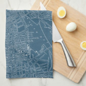 Grafische kaart van Boston Theedoek (Quarter Fold)