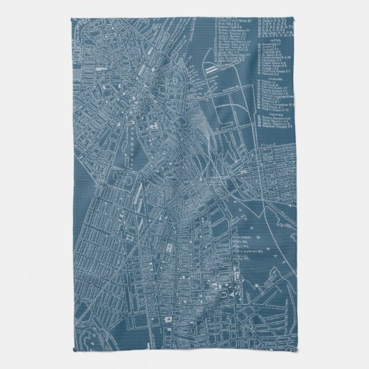 Grafische kaart van Boston Theedoek (Verticaal)