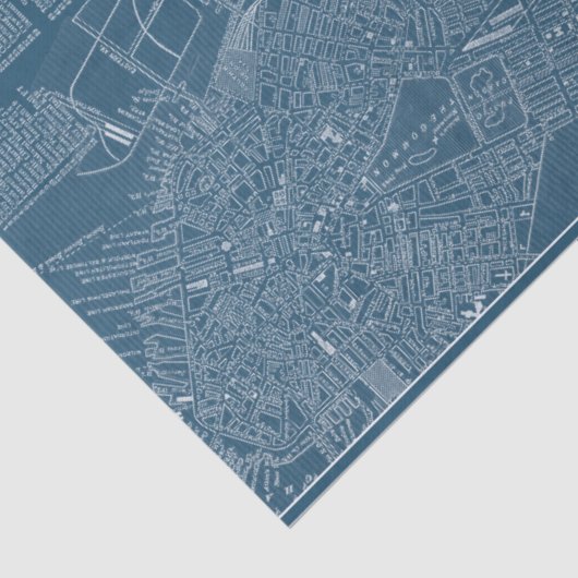 Grafische kaart van Boston Tissuepapier (Detail)