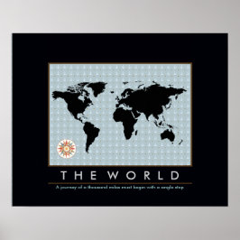 grafische kaart van de wereld poster