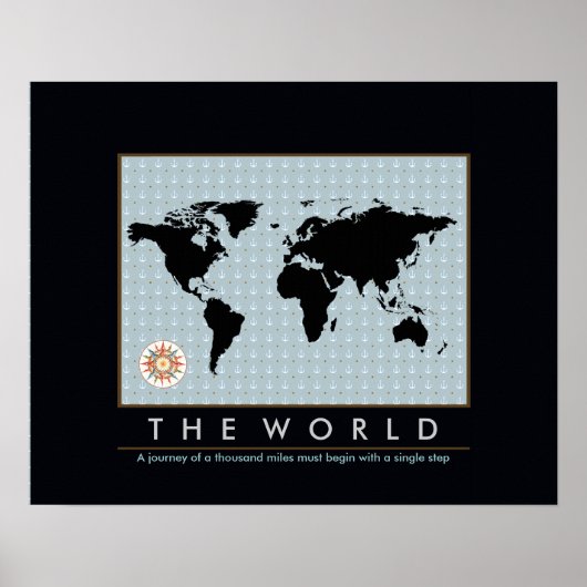 grafische kaart van de wereld poster (Voorkant)