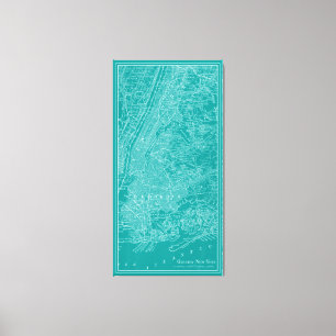 Grafische kaart van New York Canvas Afdruk