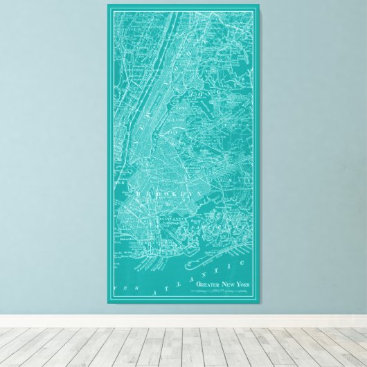 Grafische kaart van New York Canvas Afdruk (Insitu (Houten vloer))