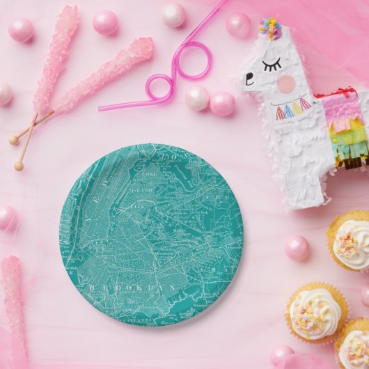 Grafische kaart van New York Papieren Bordje (Feest)