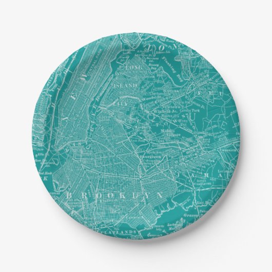 Grafische kaart van New York Papieren Bordje (Voorkant)