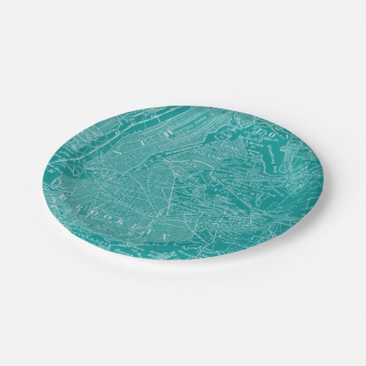 Grafische kaart van New York Papieren Bordje (Gekanteld)