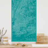 Grafische kaart van New York Poster (Keuken)