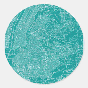 Grafische kaart van New York Ronde Sticker