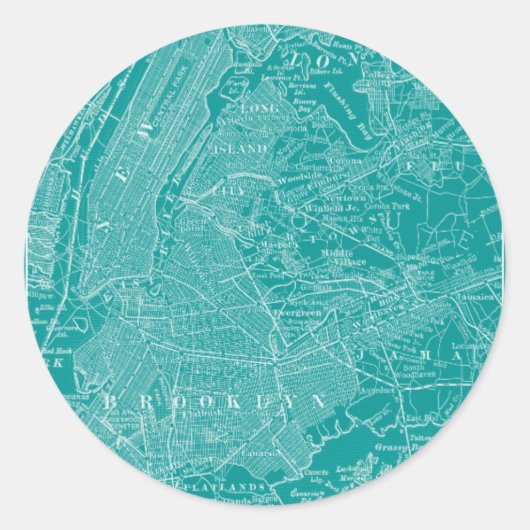 Grafische kaart van New York Ronde Sticker (Voorkant)