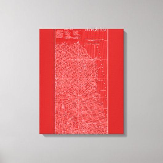 Grafische kaart van San Francisco Canvas Afdruk (Voorkant)