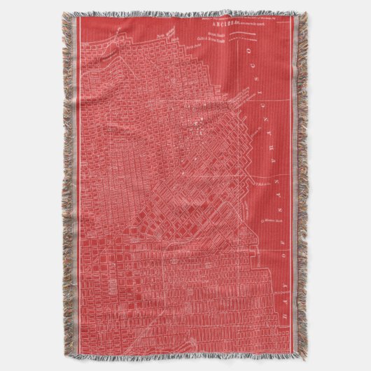 Grafische kaart van San Francisco Deken (Voorkant Verticaal)