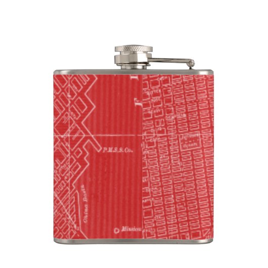 Grafische kaart van San Francisco Heupfles (Achterkant)