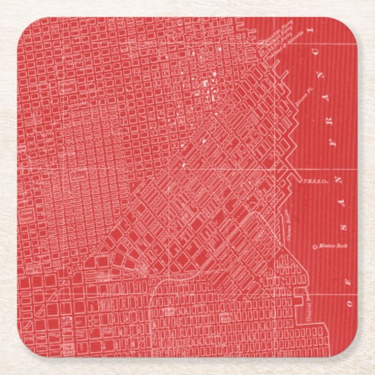 Grafische kaart van San Francisco Kartonnen Onderzetters (Voorkant)
