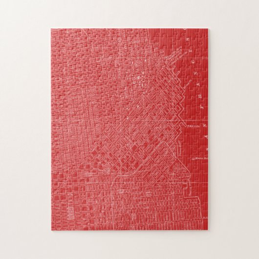 Grafische kaart van San Francisco Legpuzzel (Verticaal)