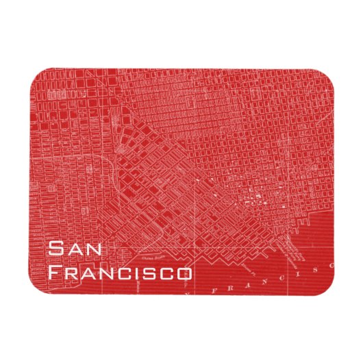 Grafische kaart van San Francisco Magneet (Horizontaal)
