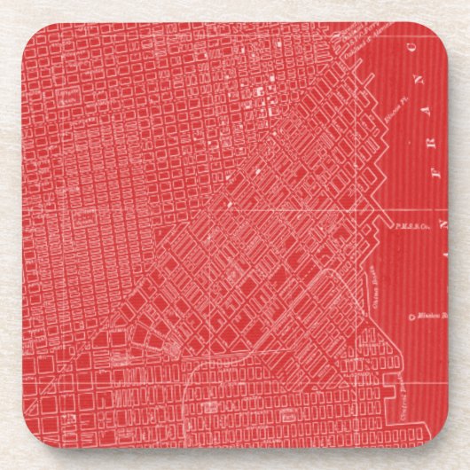 Grafische kaart van San Francisco Onderzetter (Voorkant)