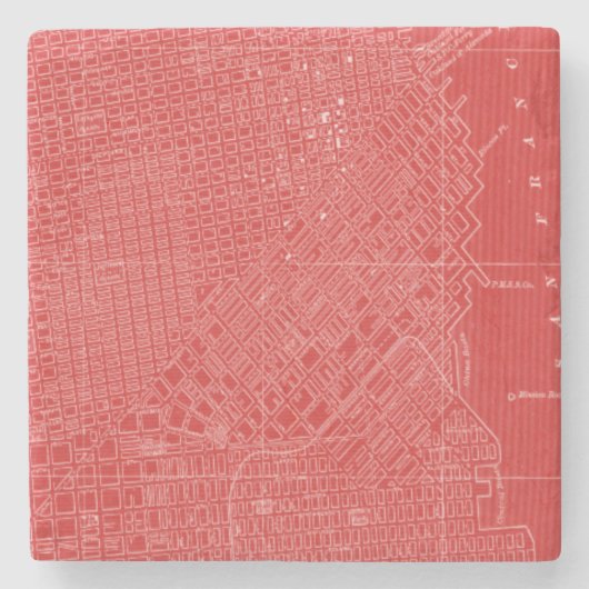 Grafische kaart van San Francisco Stenen Onderzetter (Voorkant)