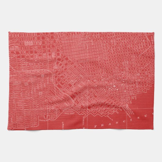 Grafische kaart van San Francisco Theedoek (Horizontaal)