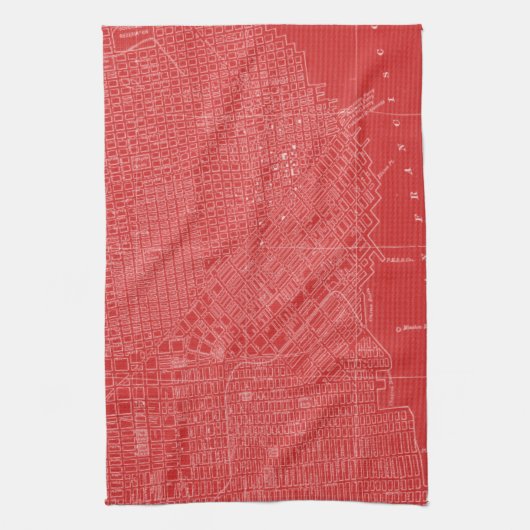 Grafische kaart van San Francisco Theedoek (Verticaal)