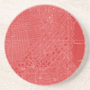 Grafische kaart van San Francisco Zandsteen Onderzetter