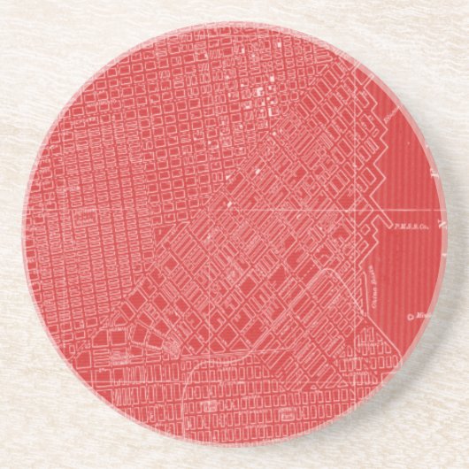 Grafische kaart van San Francisco Zandsteen Onderzetter (Voorkant)