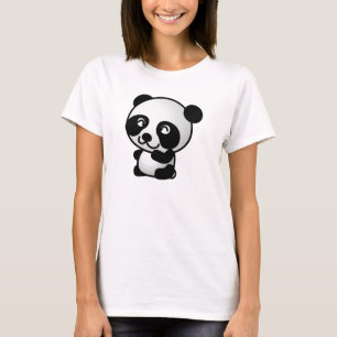 Grafische kaart voor zwarte en witte panda-beer t-shirt