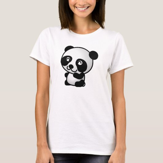 Grafische kaart voor zwarte en witte panda-beer t-shirt (Voorkant)