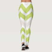Grafische kalk groen Chevron patroon Leggings (Achterkant)